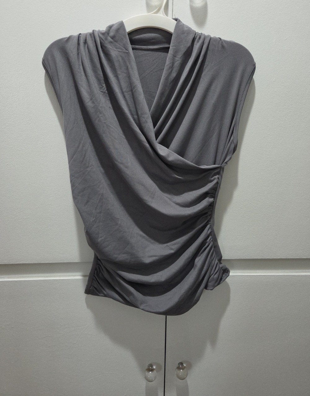 SHEIN Grey Draped Sleeveless Camisole